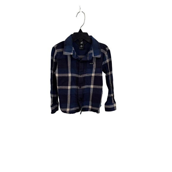 Volcom boy's flannel button down blue shirt size 3t - Picture 1 of 3